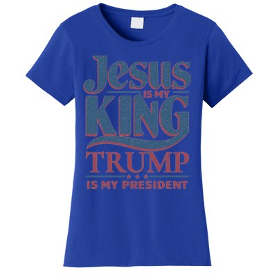 Jesus Is My King Trump Is My President Gift Women's T-Shirt