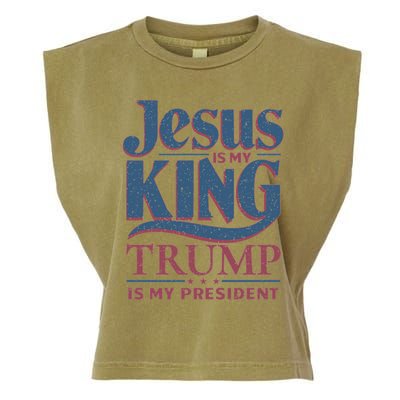 Jesus Is My King Trump Is My President Gift Garment-Dyed Women's Muscle Tee