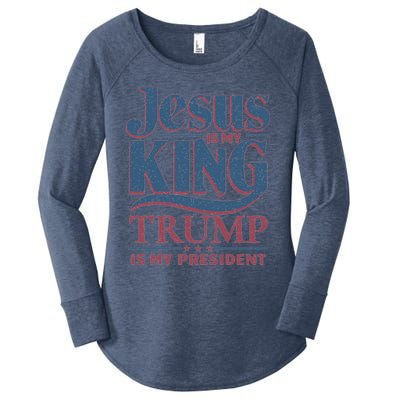 Jesus Is My King Trump Is My President Gift Women's Perfect Tri Tunic Long Sleeve Shirt