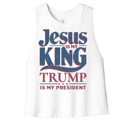 Jesus Is My King Trump Is My President Gift Women's Racerback Cropped Tank