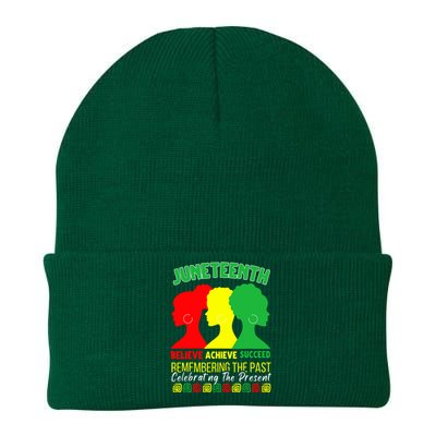 Juneteenth Is My Independence Day Believe Achieve Succeed Knit Cap Winter Beanie