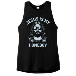 Jesus Is My Homeboy Funny Christian Ladies PosiCharge Tri-Blend Wicking Tank