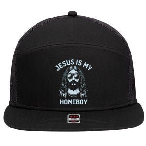 Jesus Is My Homeboy Funny Christian 7 Panel Mesh Trucker Snapback Hat