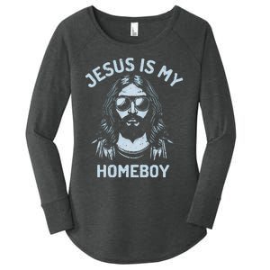 Jesus Is My Homeboy Funny Christian Women's Perfect Tri Tunic Long Sleeve Shirt