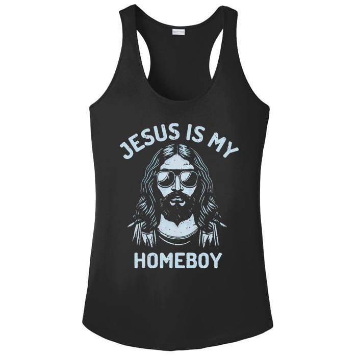 Jesus Is My Homeboy Funny Christian Ladies PosiCharge Competitor Racerback Tank