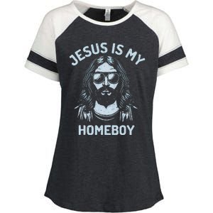 Jesus Is My Homeboy Funny Christian Enza Ladies Jersey Colorblock Tee