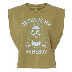 Jesus Is My Homeboy Funny Christian Garment-Dyed Women's Muscle Tee