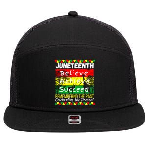 Juneteenth Is My Independence Day Black Pride Melanin 7 Panel Mesh Trucker Snapback Hat