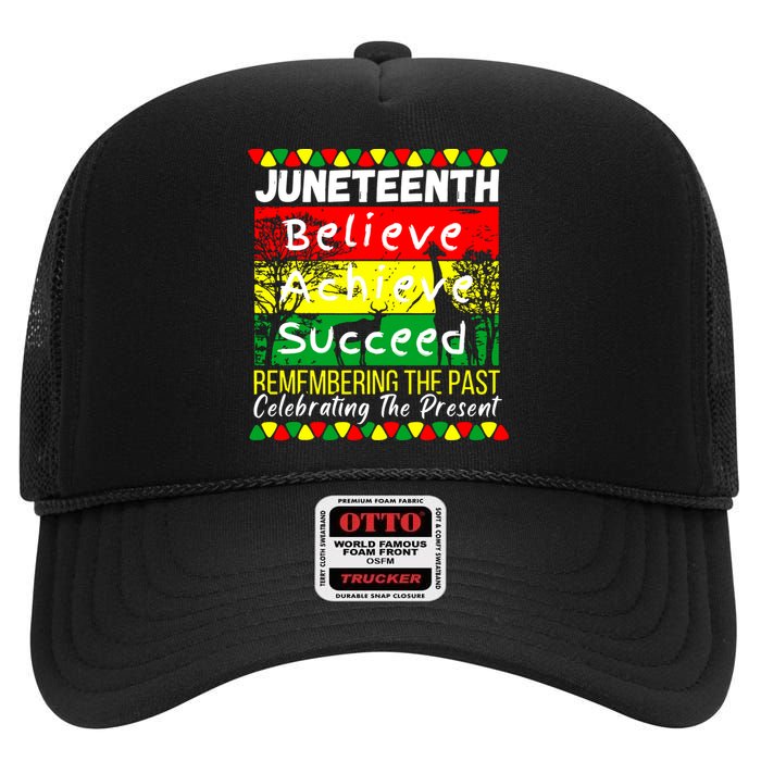 Juneteenth Is My Independence Day Black Pride Melanin High Crown Mesh Back Trucker Hat