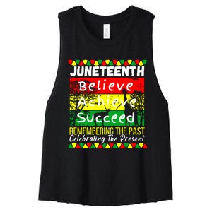 Juneteenth Is My Independence Day Black Pride Melanin Women's Racerback Cropped Tank