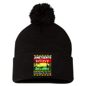 Juneteenth Is My Independence Day Black Pride Melanin Pom Pom 12in Knit Beanie