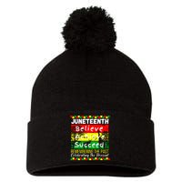 Juneteenth Is My Independence Day Black Pride Melanin Pom Pom 12in Knit Beanie