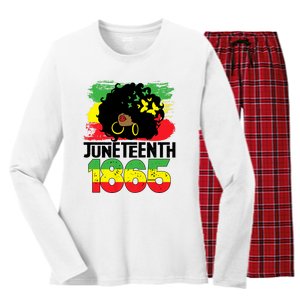 Juneteenth Is My Independence Day Black Women Freedom 1865 Women's Long Sleeve Flannel Pajama Set 