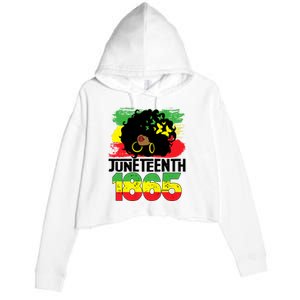 Juneteenth Is My Independence Day Black Women Freedom 1865 Crop Fleece Hoodie