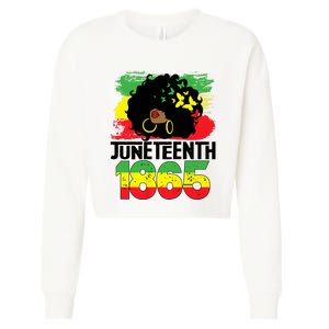 Juneteenth Is My Independence Day Black Women Freedom 1865 Cropped Pullover Crew