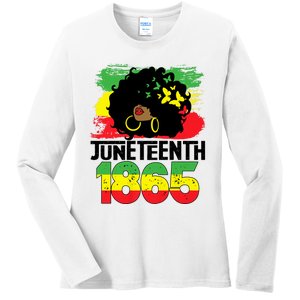 Juneteenth Is My Independence Day Black Women Freedom 1865 Ladies Long Sleeve Shirt