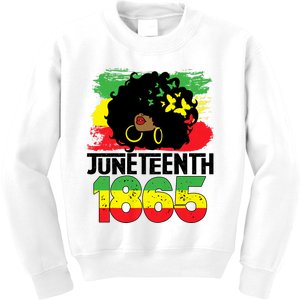 Juneteenth Is My Independence Day Black Women Freedom 1865 Kids Sweatshirt