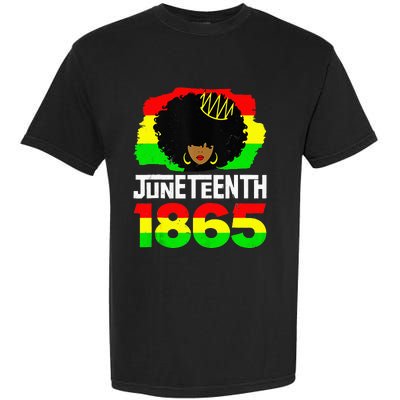 Juneteenth Is My Independence Day Afro Melanin Black Queen Garment-Dyed Heavyweight T-Shirt