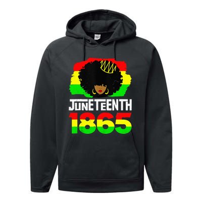 Juneteenth Is My Independence Day Afro Melanin Black Queen Performance Fleece Hoodie