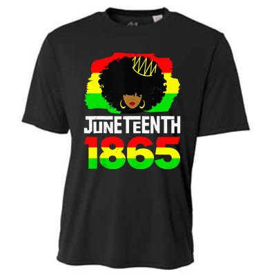 Juneteenth Is My Independence Day Afro Melanin Black Queen Cooling Performance Crew T-Shirt