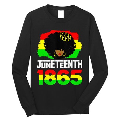 Juneteenth Is My Independence Day Afro Melanin Black Queen Long Sleeve Shirt