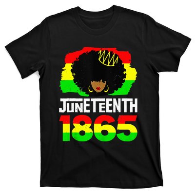 Juneteenth Is My Independence Day Afro Melanin Black Queen T-Shirt