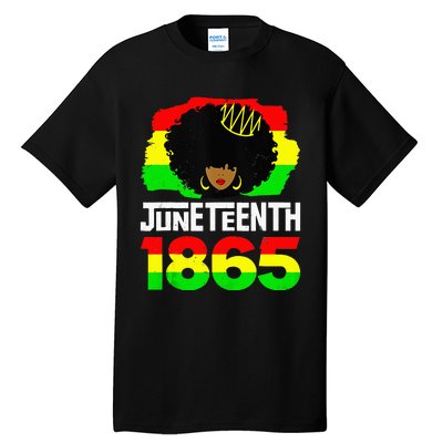 Juneteenth Is My Independence Day Afro Melanin Black Queen Tall T-Shirt