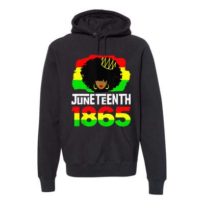 Juneteenth Is My Independence Day Afro Melanin Black Queen Premium Hoodie