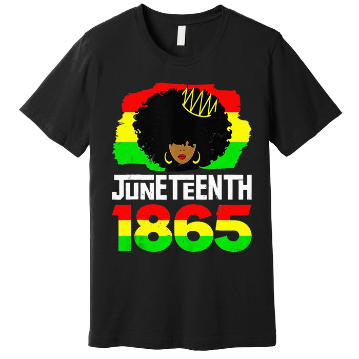 Juneteenth Is My Independence Day Afro Melanin Black Queen Premium T-Shirt