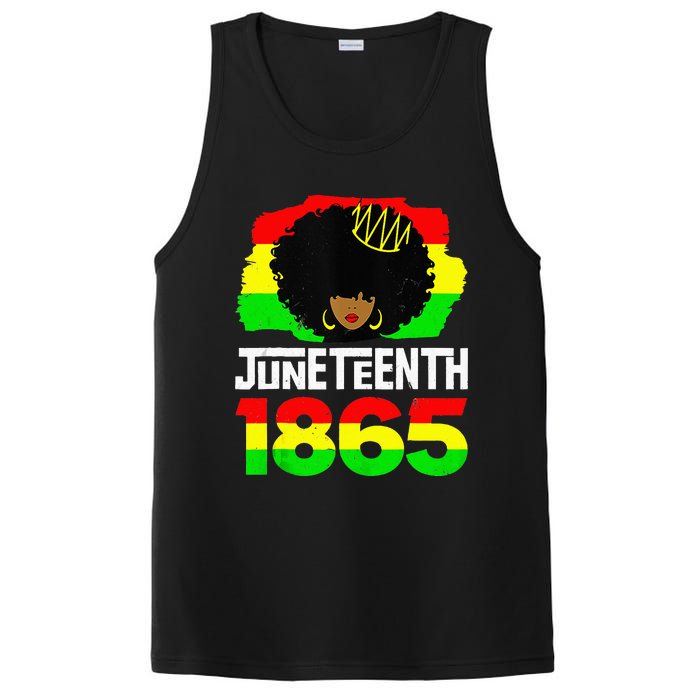 Juneteenth Is My Independence Day Afro Melanin Black Queen PosiCharge Competitor Tank