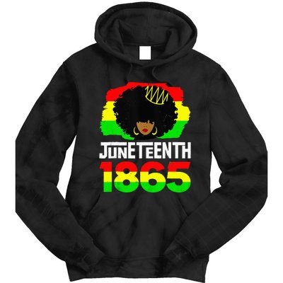 Juneteenth Is My Independence Day Afro Melanin Black Queen Tie Dye Hoodie