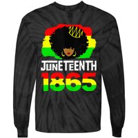 Juneteenth Is My Independence Day Afro Melanin Black Queen Tie-Dye Long Sleeve Shirt