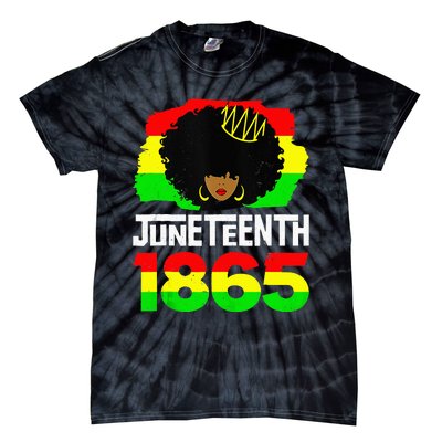 Juneteenth Is My Independence Day Afro Melanin Black Queen Tie-Dye T-Shirt