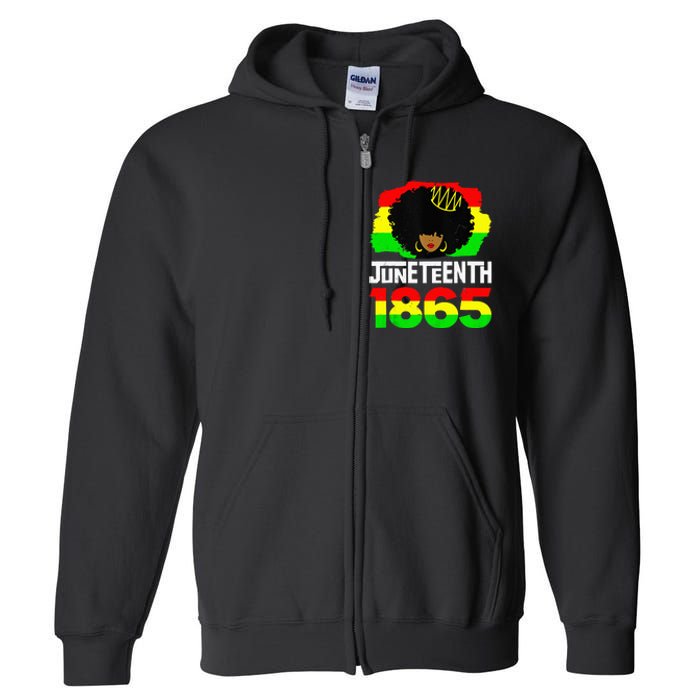 Juneteenth Is My Independence Day Afro Melanin Black Queen Full Zip Hoodie