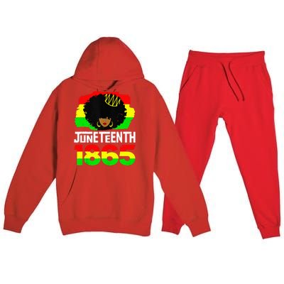 Juneteenth Is My Independence Day Afro Melanin Black Queen Premium Hooded Sweatsuit Set