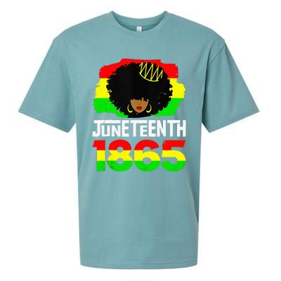 Juneteenth Is My Independence Day Afro Melanin Black Queen Sueded Cloud Jersey T-Shirt