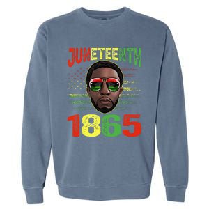 Juneteenth Is My Independence Day Black King Fathers Day Garment-Dyed Sweatshirt