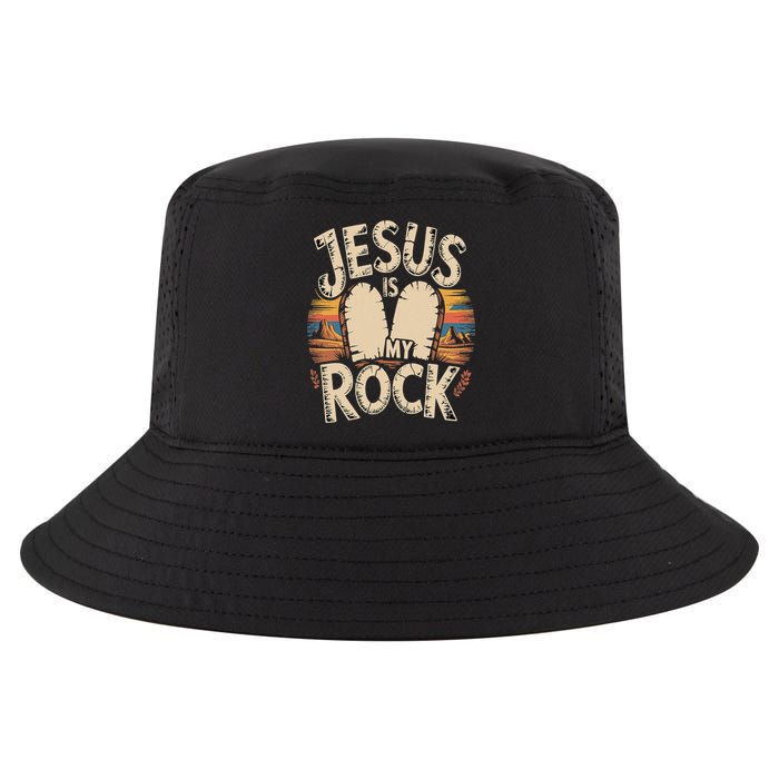 Jesus Is My Rock Biblical Faith Cool Comfort Performance Bucket Hat