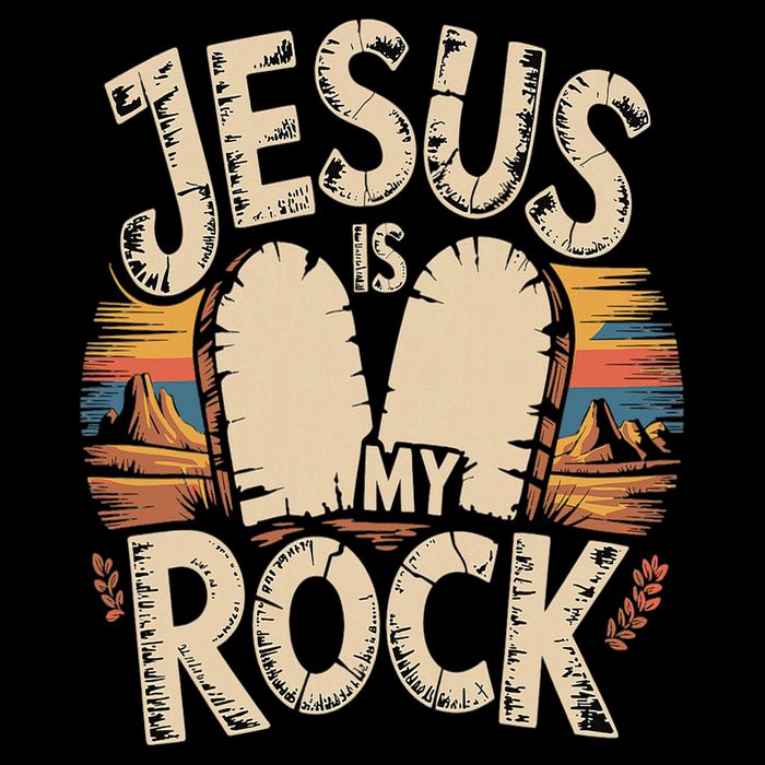 Jesus Is My Rock Biblical Faith Drawstring Bag