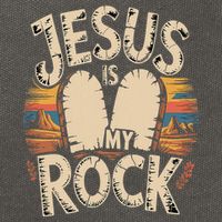 Jesus Is My Rock Biblical Faith Cotton Canvas Backpack