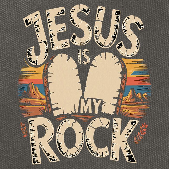 Jesus Is My Rock Biblical Faith Cotton Canvas Backpack