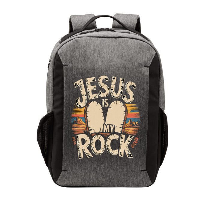 Jesus Is My Rock Biblical Faith Vector Backpack
