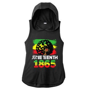 Juneteenth Is My Independence Day Black  Black Pride Ladies PosiCharge Tri-Blend Wicking Draft Hoodie Tank