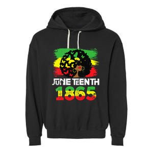 Juneteenth Is My Independence Day Black  Black Pride Garment-Dyed Fleece Hoodie