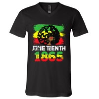 Juneteenth Is My Independence Day Black  Black Pride V-Neck T-Shirt