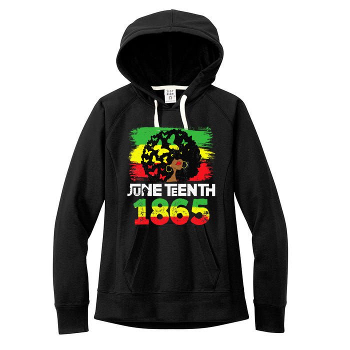 Juneteenth Is My Independence Day Black  Black Pride Women's Fleece Hoodie