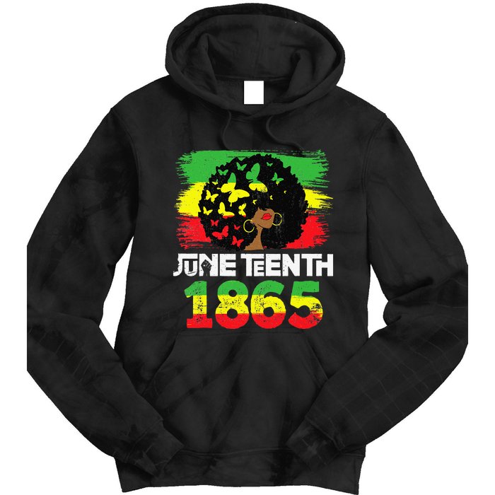 Juneteenth Is My Independence Day Black  Black Pride Tie Dye Hoodie