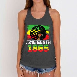 Juneteenth Is My Independence Day Black  Black Pride Women's Knotted Racerback Tank