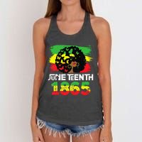 Juneteenth Is My Independence Day Black  Black Pride Women's Knotted Racerback Tank