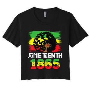 Juneteenth Is My Independence Day Black  Black Pride Women's Crop Top Tee